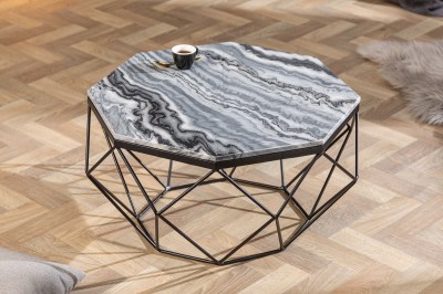 Designový konferenční stolek Acantha 70 cm mramor šedý